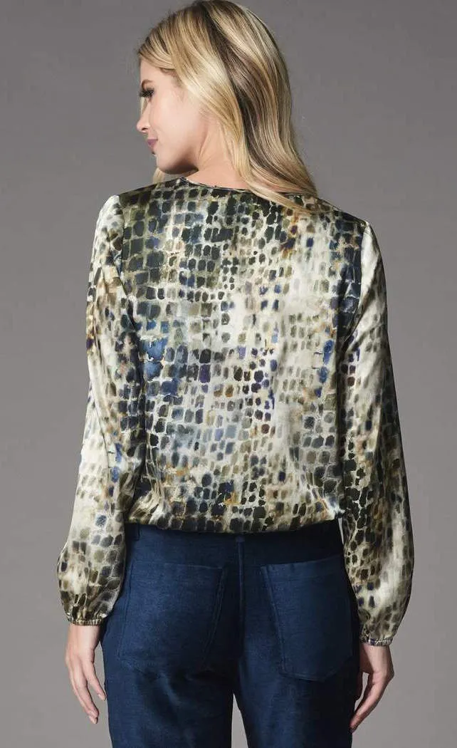Lola & Sophie Alligator Zip-Neck Top
