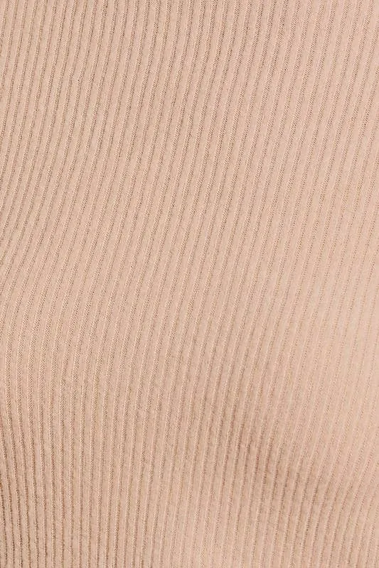 Long Sleeve Lettuce Hem Mock Neck Top