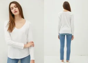 Long Sleeve Vneck Tee