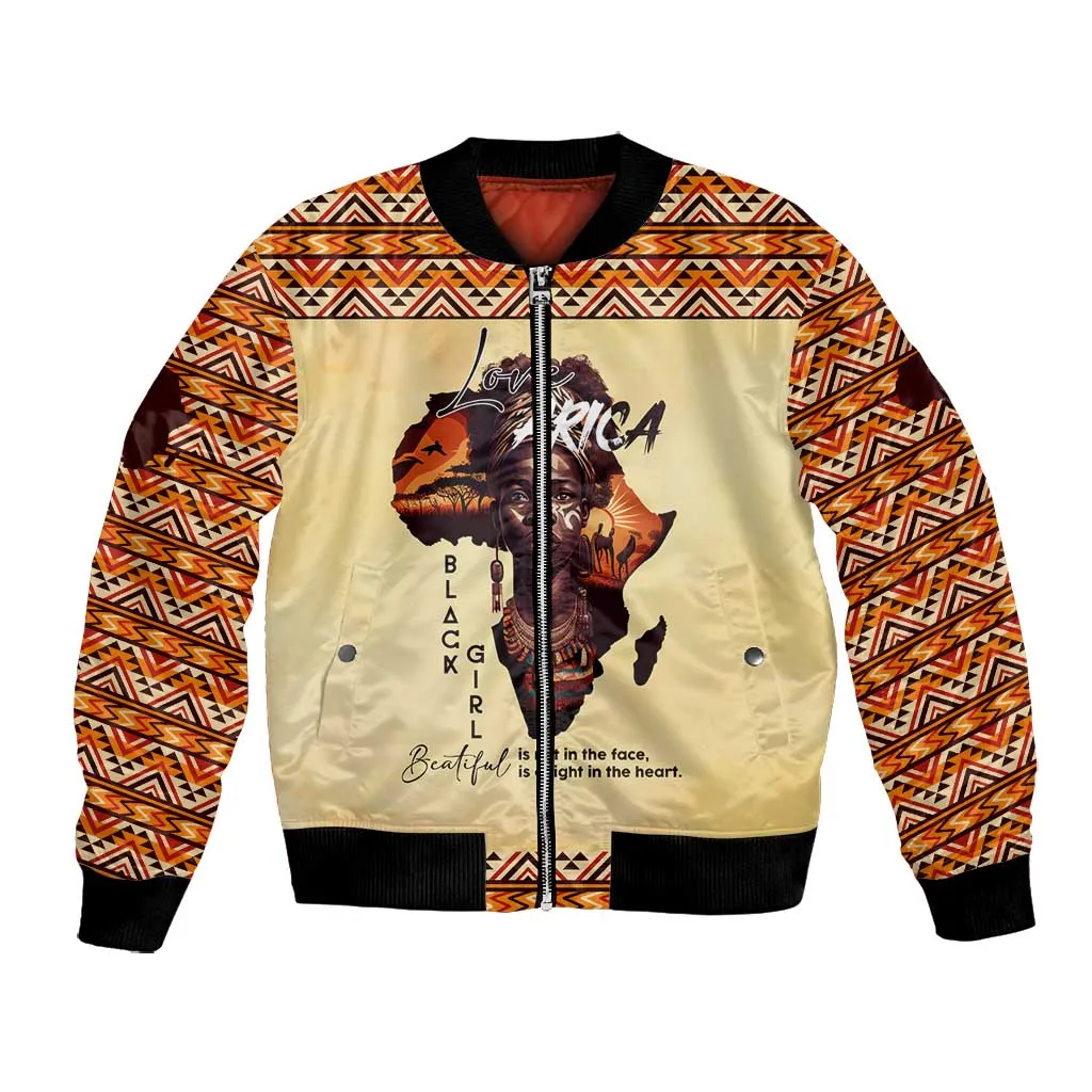 Love Africa Bomber Jacket - Personalized Beautiful Black Girl DT02