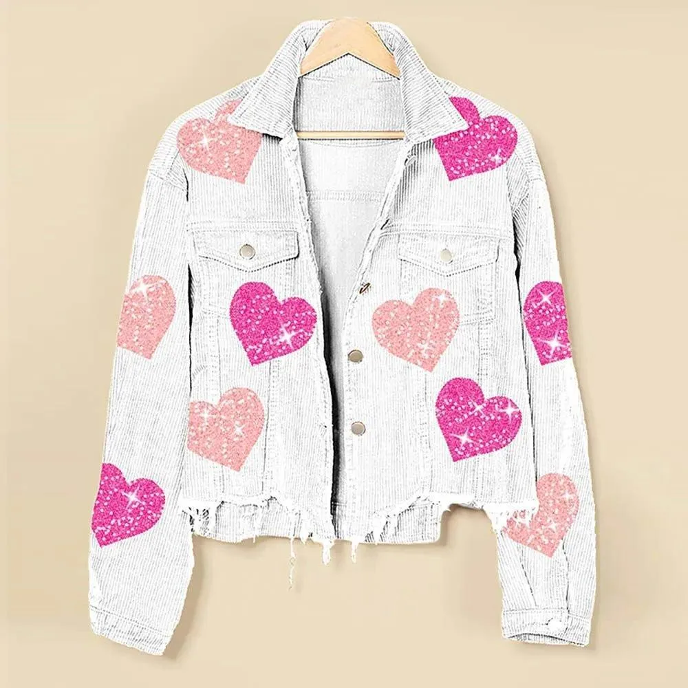 Love Is In The Air Hearts Denim Jacket