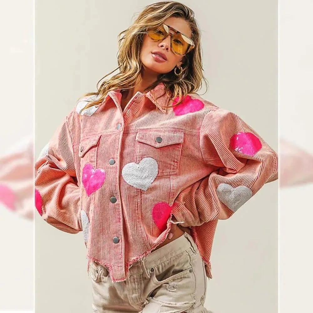 Love Is In The Air Hearts Denim Jacket