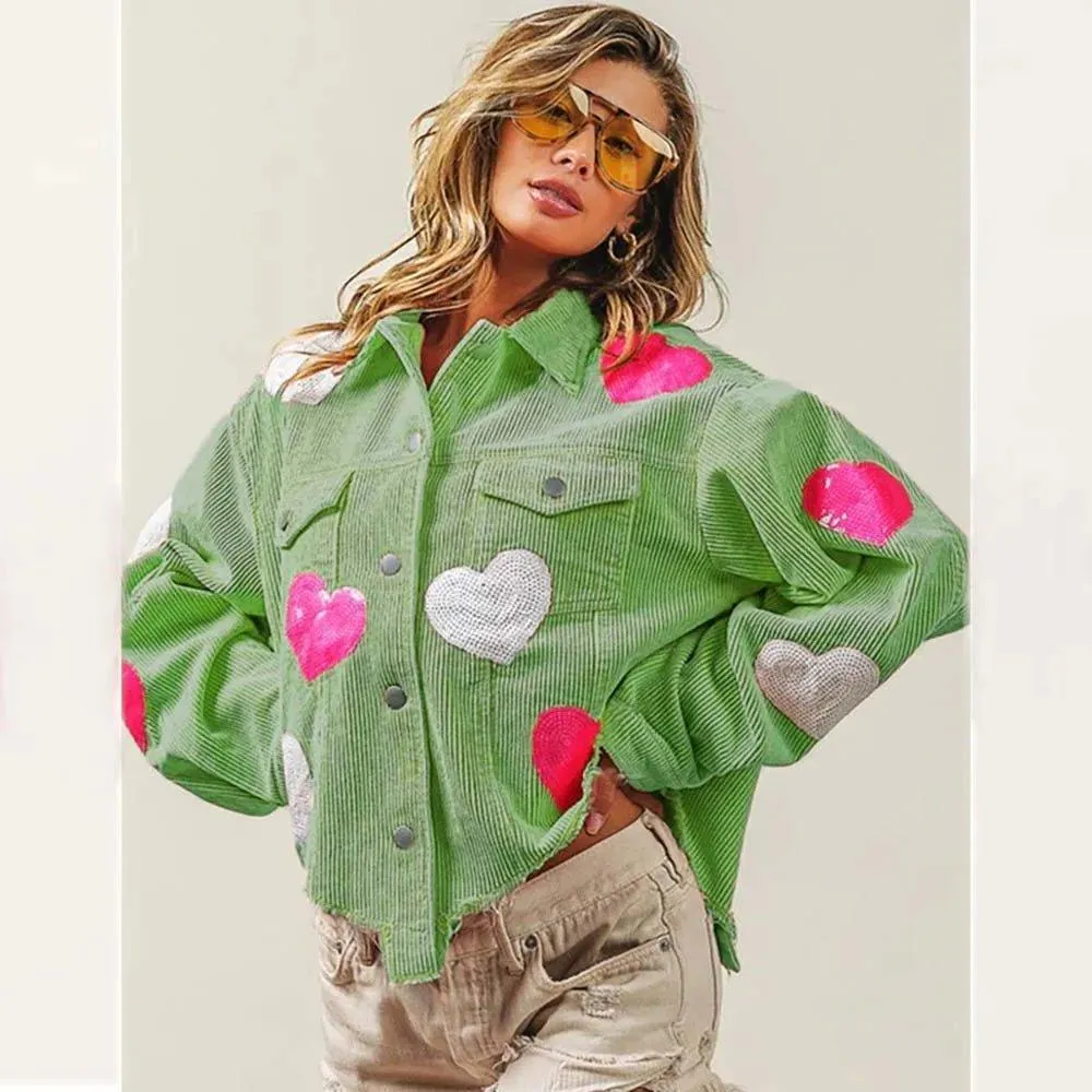 Love Is In The Air Hearts Denim Jacket