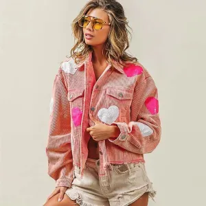 Love Is In The Air Hearts Denim Jacket