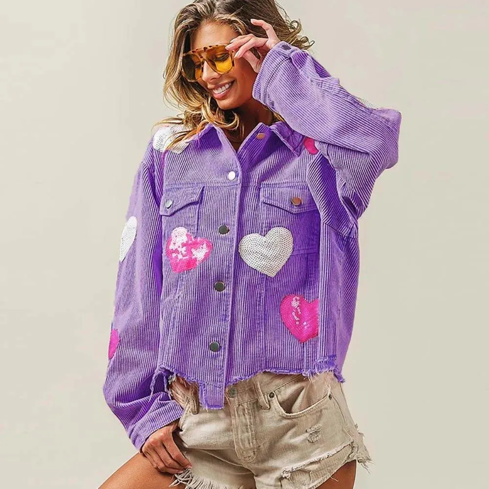 Love Is In The Air Hearts Denim Jacket
