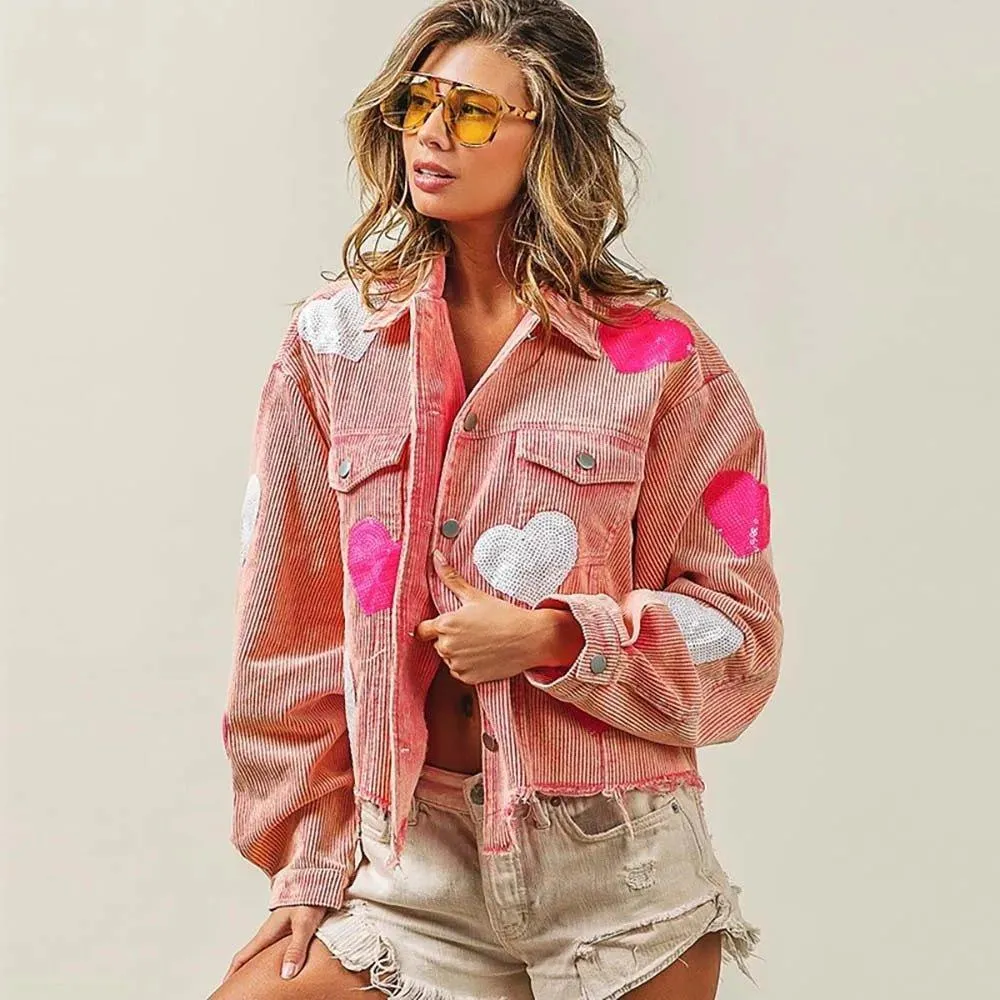 Love Is In The Air Hearts Denim Jacket