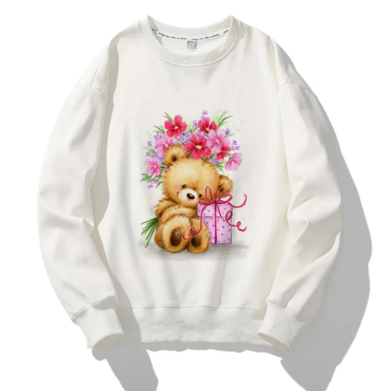 Lovely Christmas O-Neck White Sweater V
