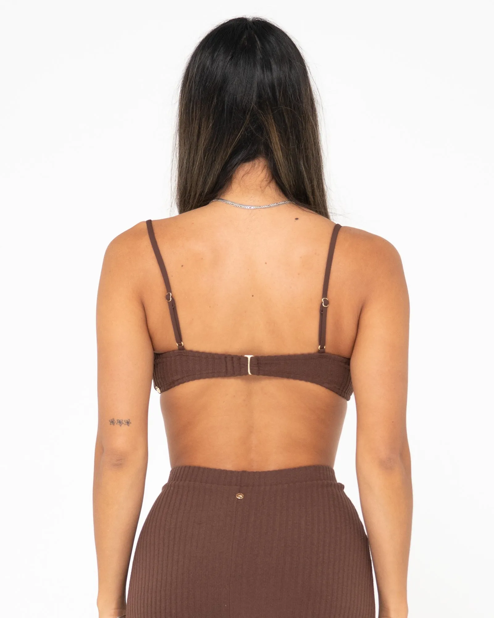 Lucky Rib Towelling Bralette Bikini Top