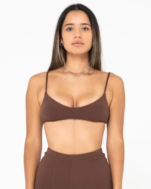 Lucky Rib Towelling Bralette Bikini Top