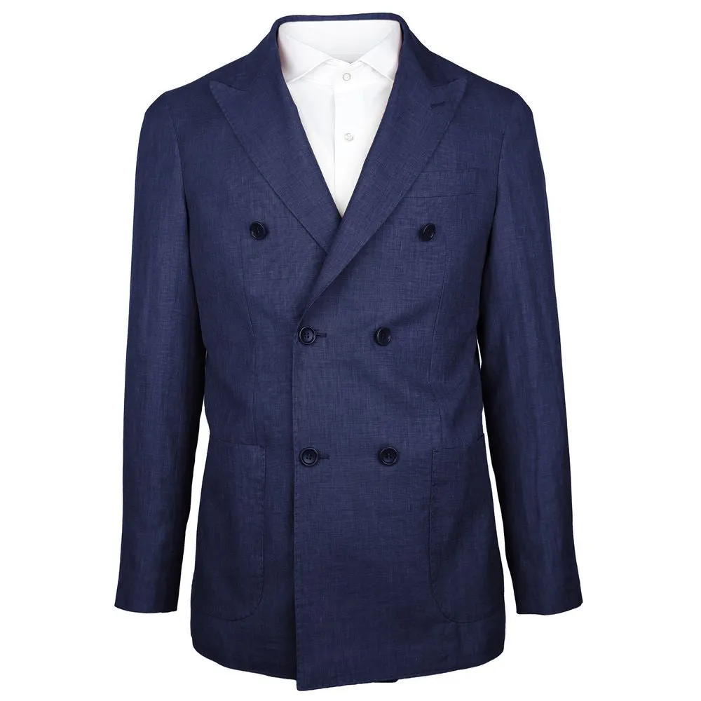 Made in Italy Blue Linen Blazer