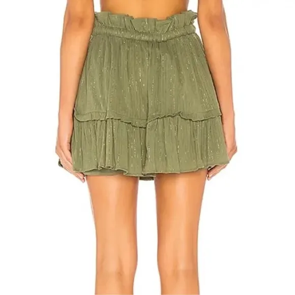 MAJORELLE Charlie Mini Skirt Drawstring Size Small(Fits M/L) Jade Green NEW