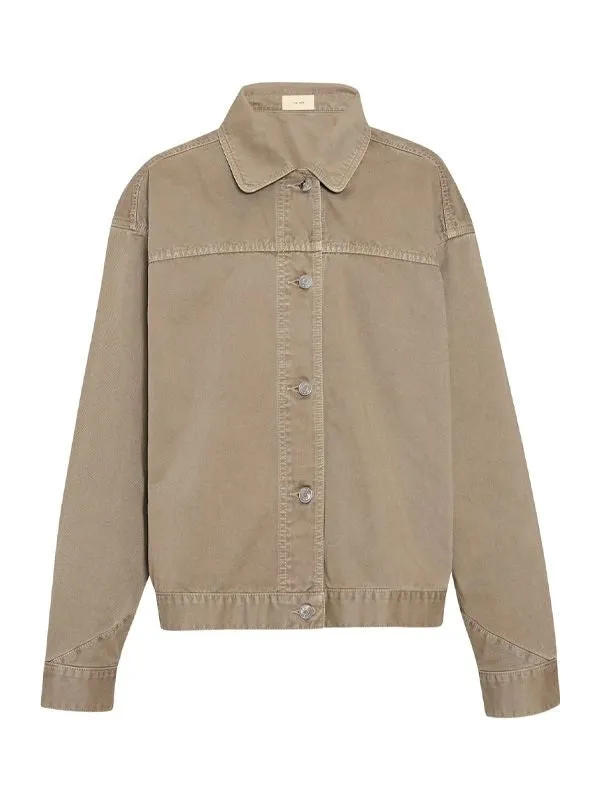 Marena Beige Cotton Denim Jacket