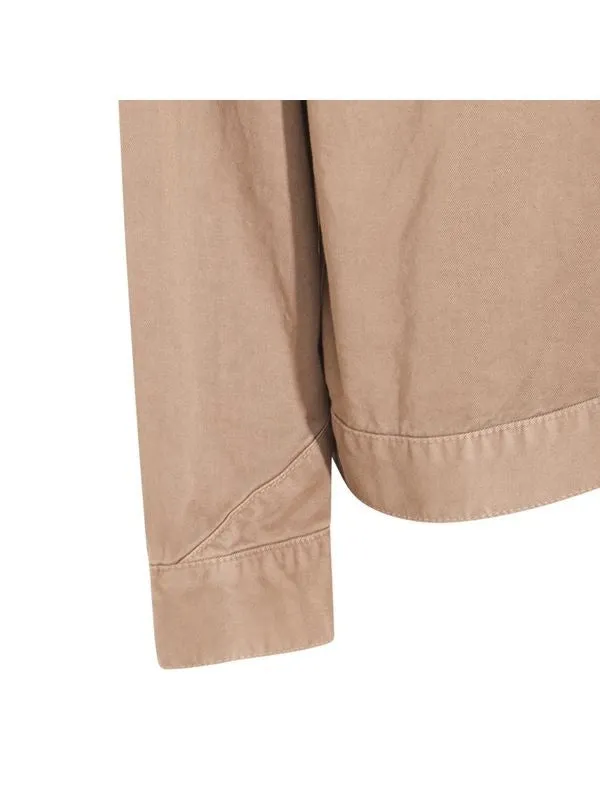 Marena Beige Cotton Denim Jacket