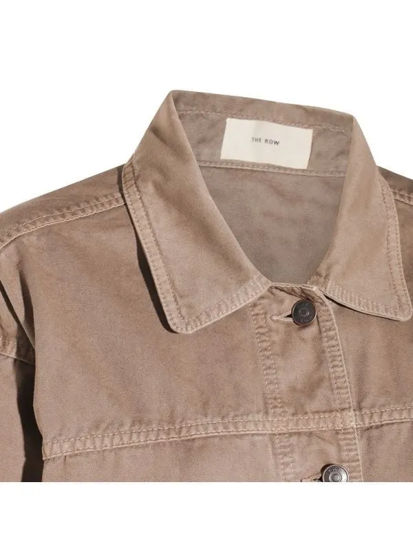 Marena Beige Cotton Denim Jacket