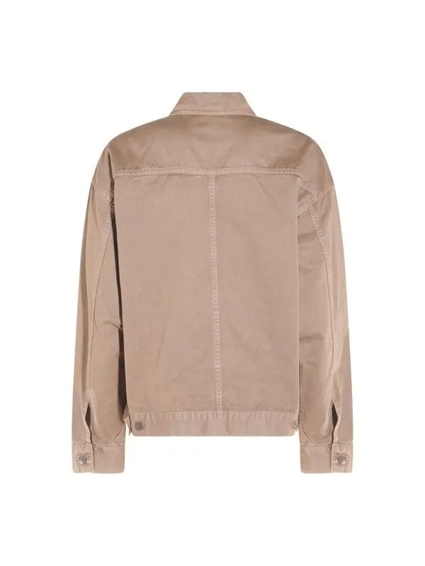 Marena Beige Cotton Denim Jacket