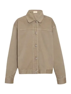 Marena Beige Cotton Denim Jacket