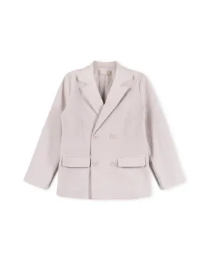 Marled Linen Double Breasted Blazer