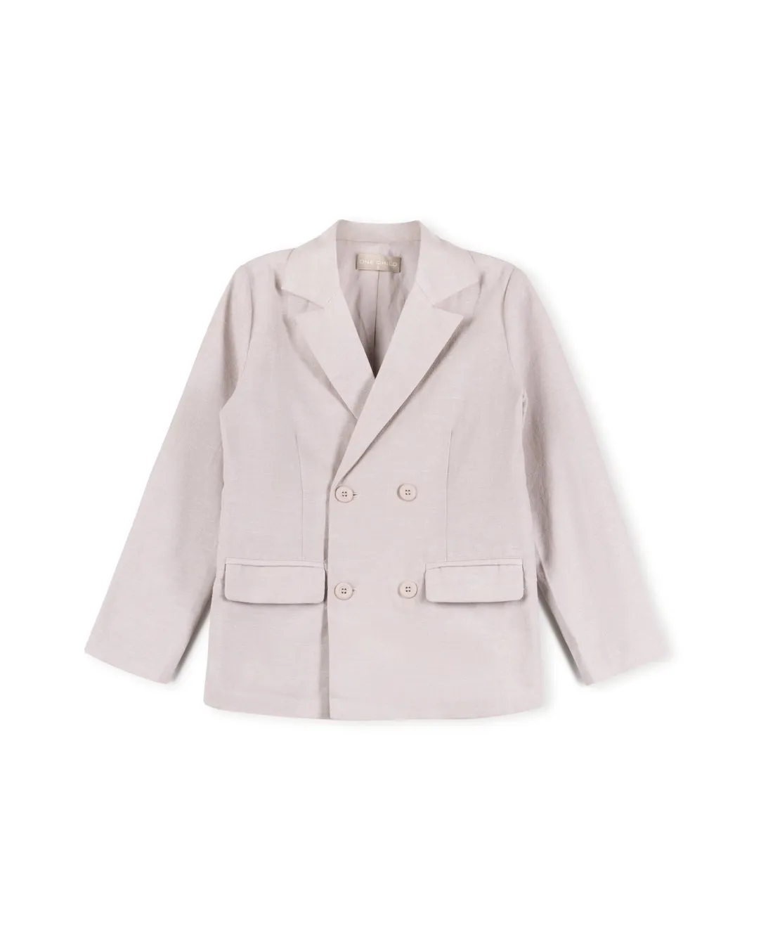 Marled Linen Double Breasted Blazer