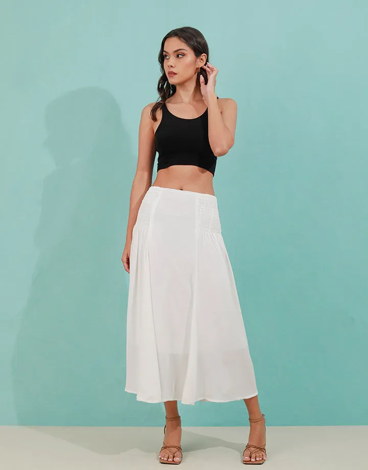 Maxi Skirt with Gathered Waist Band