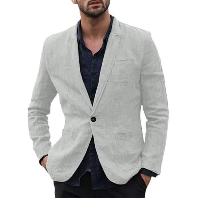 Men Cotton Thin Suits Blazers Jacket coa