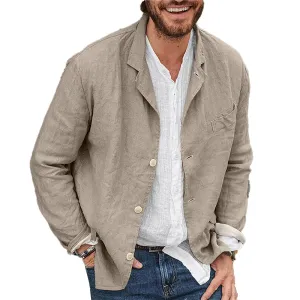 Men’s Linen Blazer – Relaxed Fit – Lightweight – Single-Breasted – Effortless Summer Layer