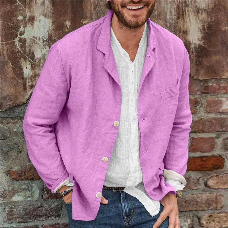 Men’s Linen Blazer – Relaxed Fit – Lightweight – Single-Breasted – Effortless Summer Layer
