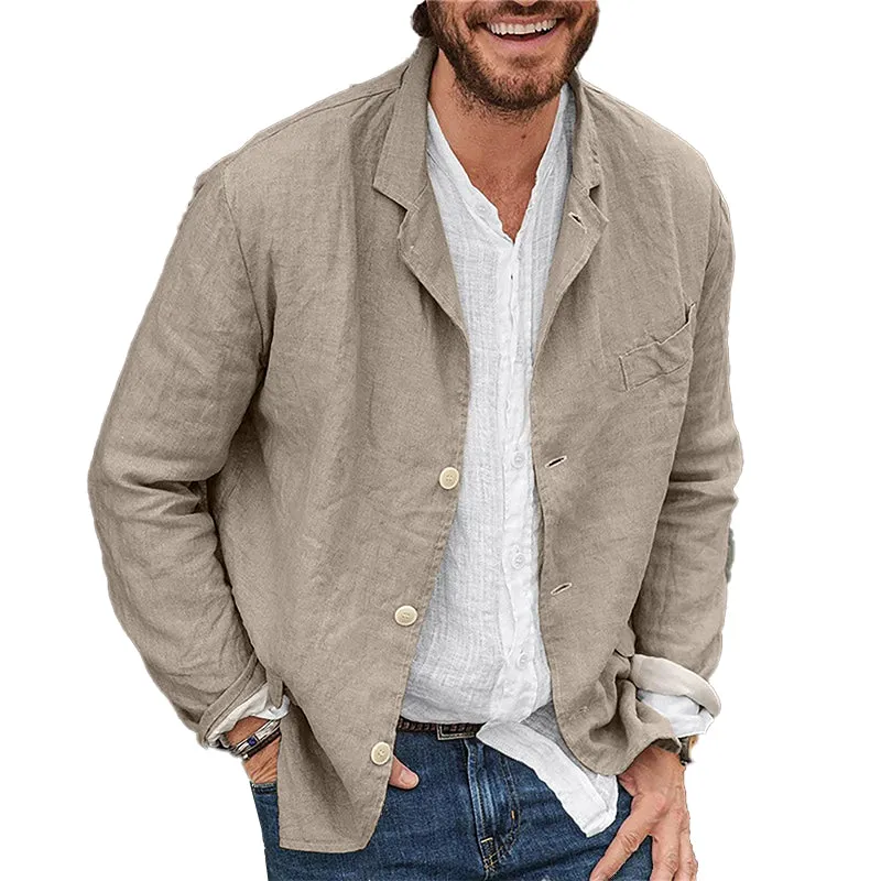 Men’s Linen Blazer – Relaxed Fit – Lightweight – Single-Breasted – Effortless Summer Layer