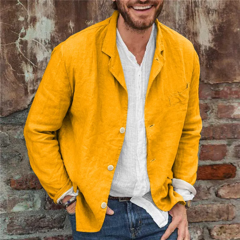 Men’s Linen Blazer – Relaxed Fit – Lightweight – Single-Breasted – Effortless Summer Layer