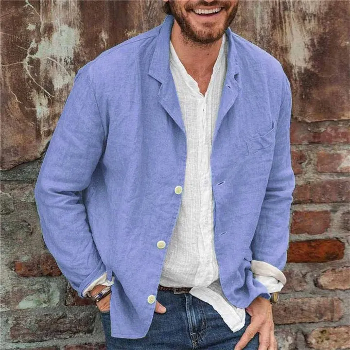 Men’s Linen Blazer – Relaxed Fit – Lightweight – Single-Breasted – Effortless Summer Layer
