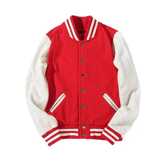 Men's Spliced Brand Jacket Single Breasted Patchwork Coat Bomber Jacket