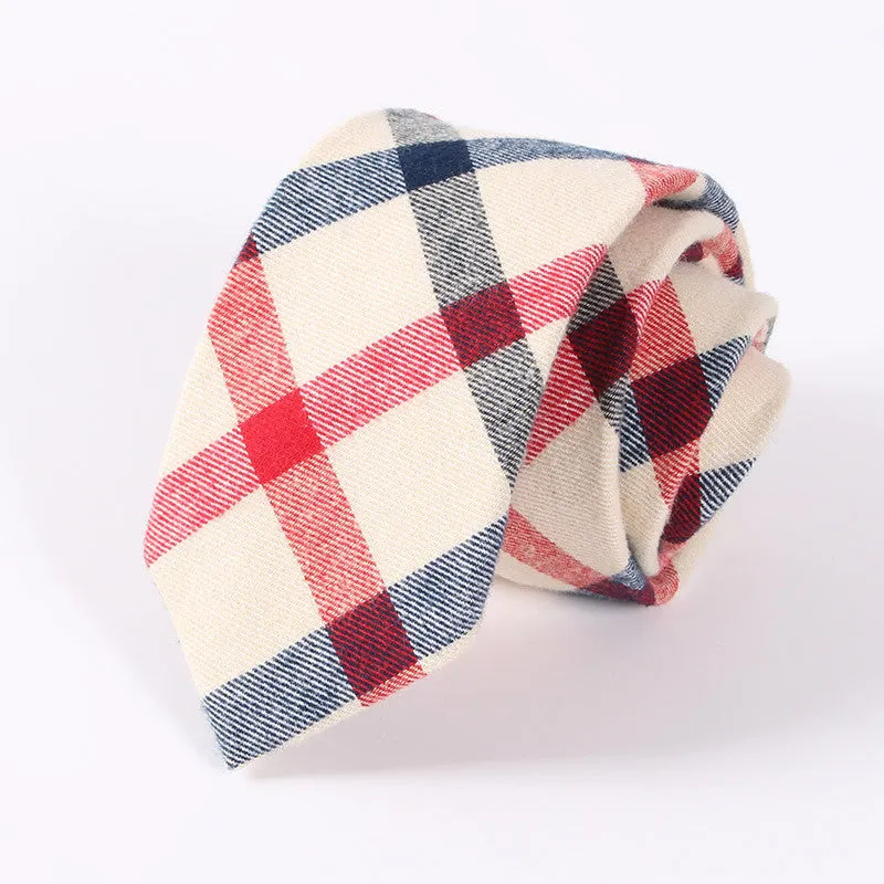 Men's Suit Tie Classic Men's Plaid Necktie Formal Wear Business Bowknots Ties Male Cotton Skinny Slim Ties Cravat