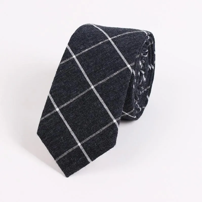 Men's Suit Tie Classic Men's Plaid Necktie Formal Wear Business Bowknots Ties Male Cotton Skinny Slim Ties Cravat