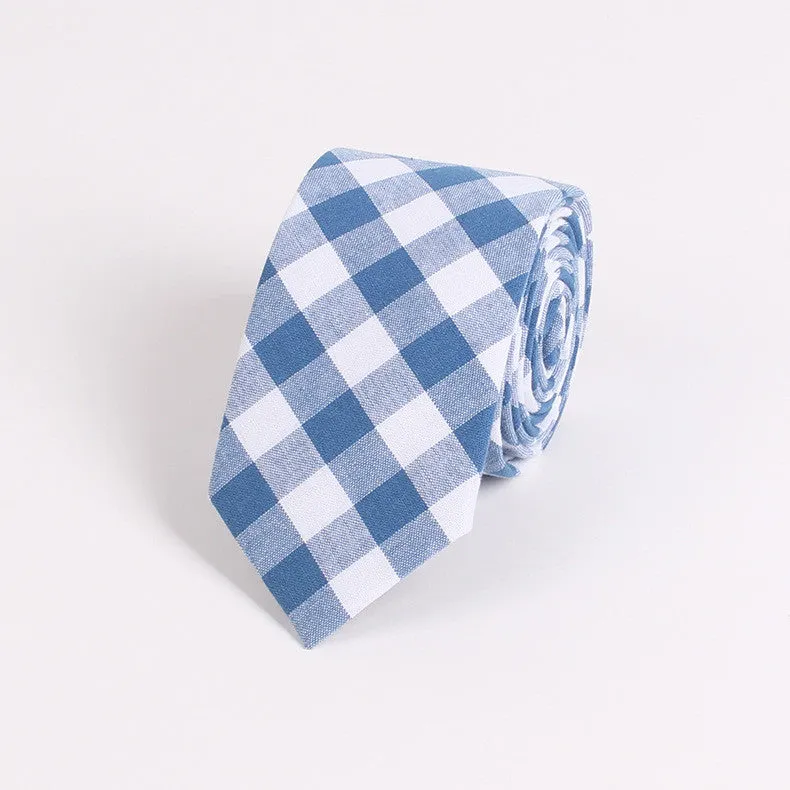 Men's Suit Tie Classic Men's Plaid Necktie Formal Wear Business Bowknots Ties Male Cotton Skinny Slim Ties Cravat