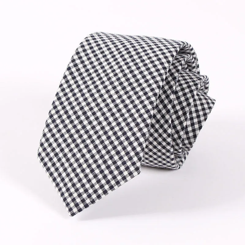 Men's Suit Tie Classic Men's Plaid Necktie Formal Wear Business Bowknots Ties Male Cotton Skinny Slim Ties Cravat