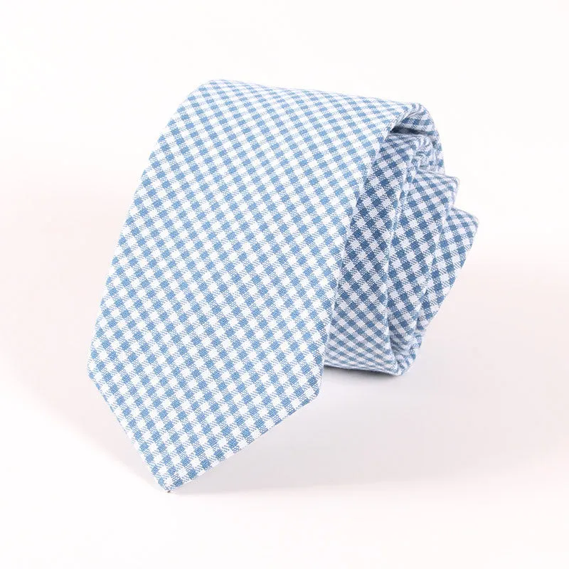 Men's Suit Tie Classic Men's Plaid Necktie Formal Wear Business Bowknots Ties Male Cotton Skinny Slim Ties Cravat