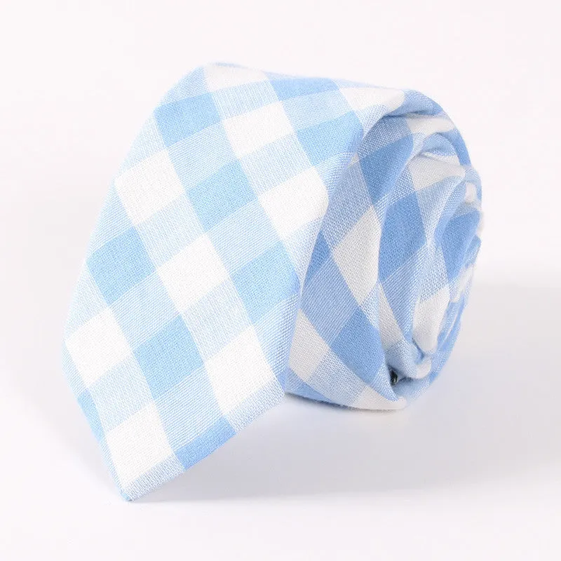 Men's Suit Tie Classic Men's Plaid Necktie Formal Wear Business Bowknots Ties Male Cotton Skinny Slim Ties Cravat