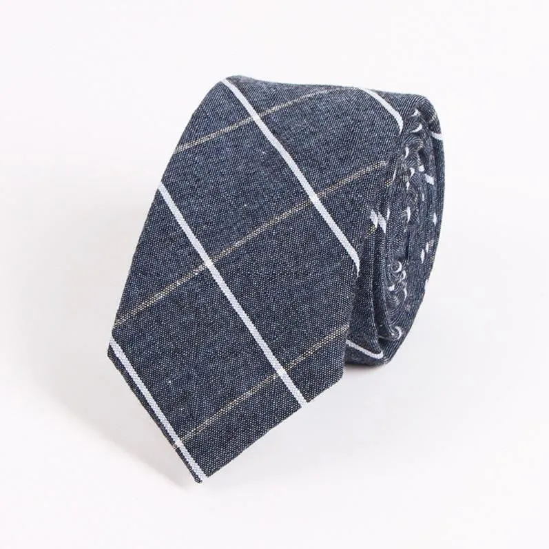 Men's Suit Tie Classic Men's Plaid Necktie Formal Wear Business Bowknots Ties Male Cotton Skinny Slim Ties Cravat