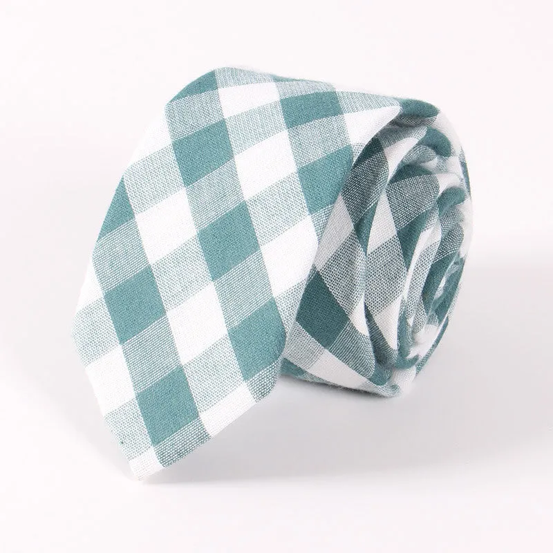 Men's Suit Tie Classic Men's Plaid Necktie Formal Wear Business Bowknots Ties Male Cotton Skinny Slim Ties Cravat