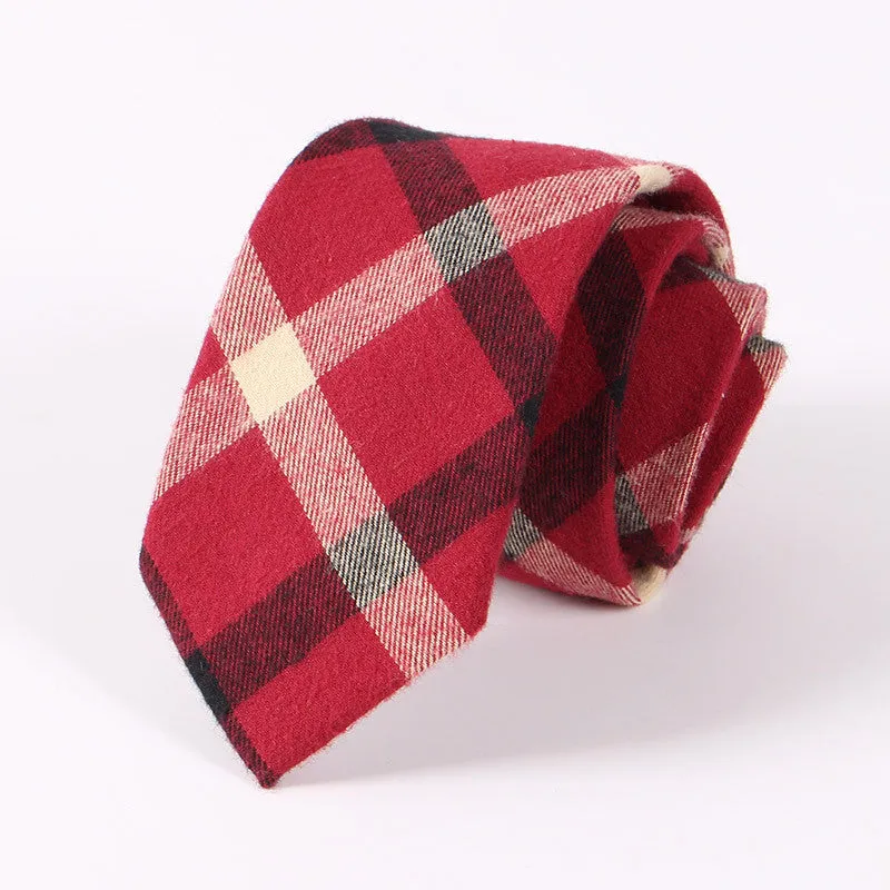 Men's Suit Tie Classic Men's Plaid Necktie Formal Wear Business Bowknots Ties Male Cotton Skinny Slim Ties Cravat