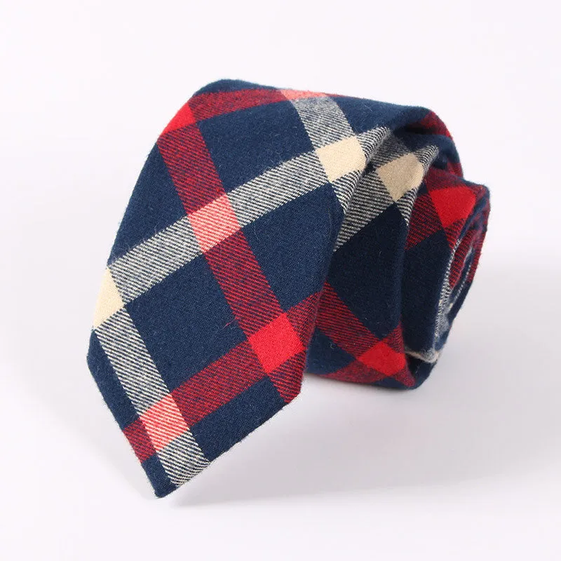 Men's Suit Tie Classic Men's Plaid Necktie Formal Wear Business Bowknots Ties Male Cotton Skinny Slim Ties Cravat