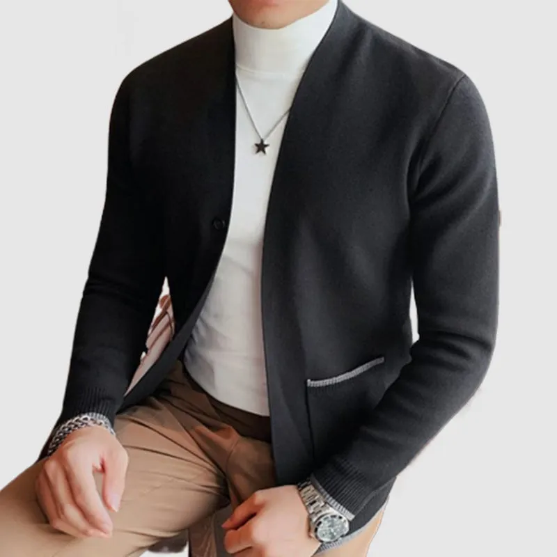 Men's V-Neck Knitted Cardigan