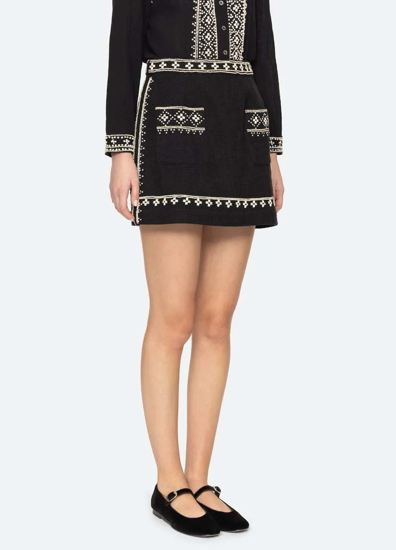 MILLE EMBROIDERY MINI SKIRT