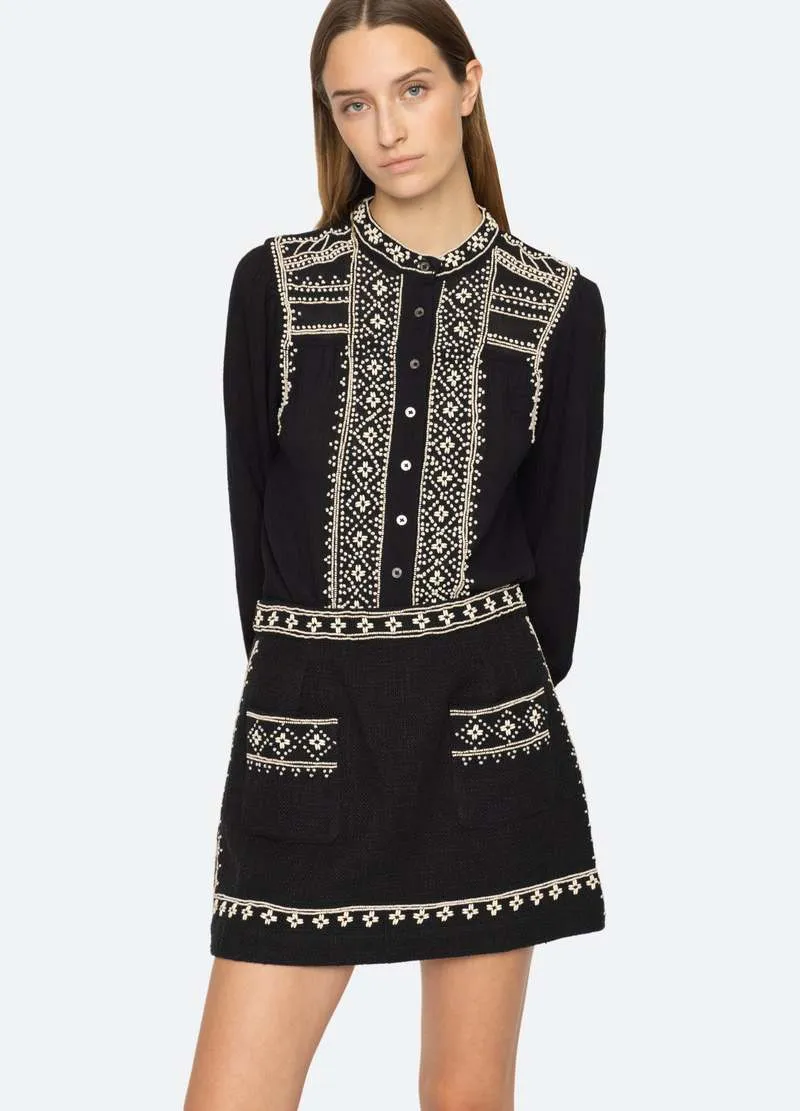 MILLE EMBROIDERY MINI SKIRT