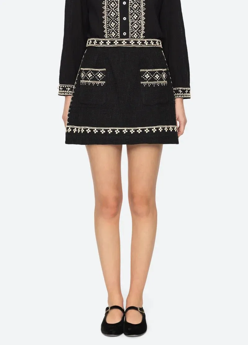MILLE EMBROIDERY MINI SKIRT