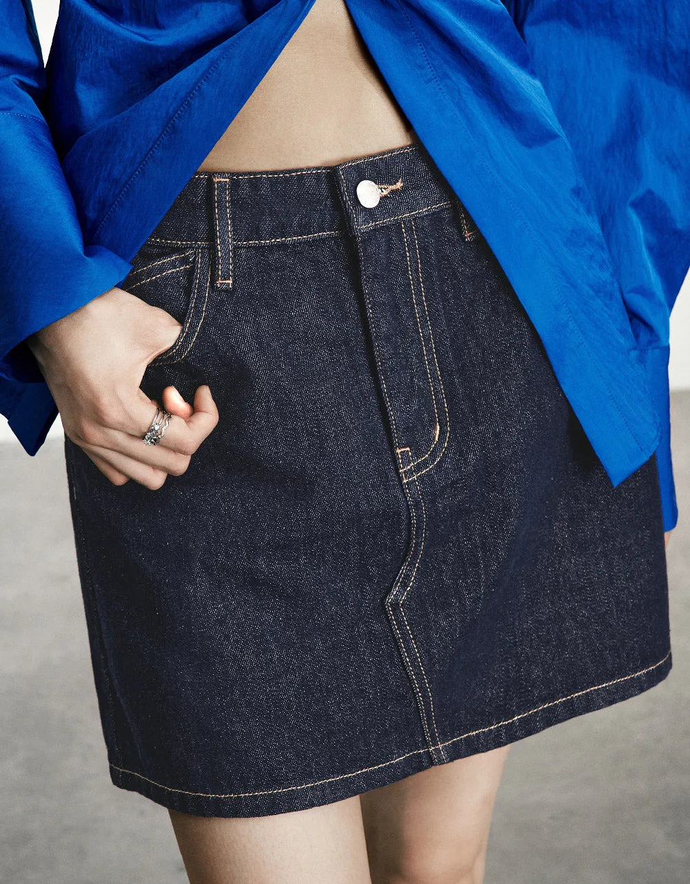 Mini A-Line Denim Skirt