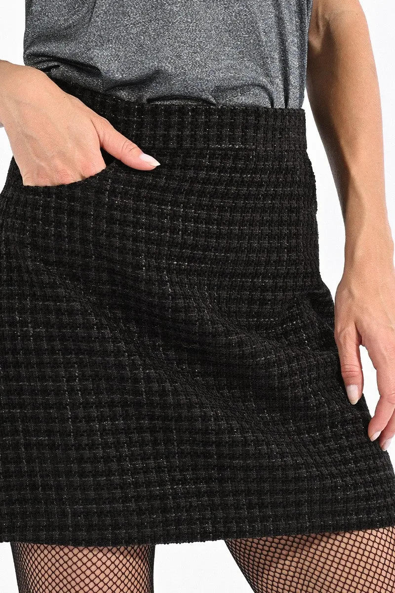 MINI VELVET TWEED SKIRT