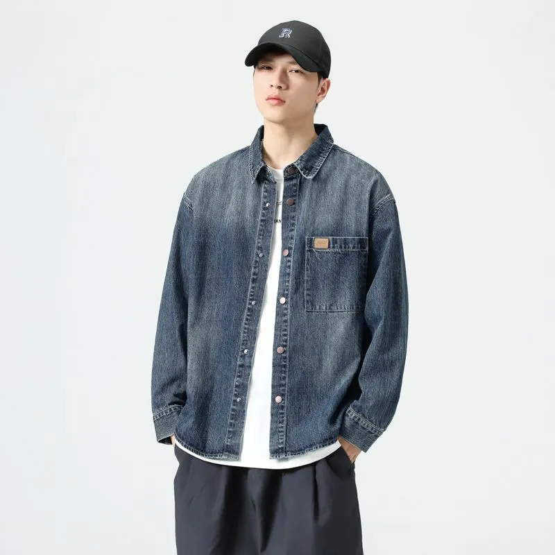Minimalist Gradient Denim Denim Jacket for Stylish Men