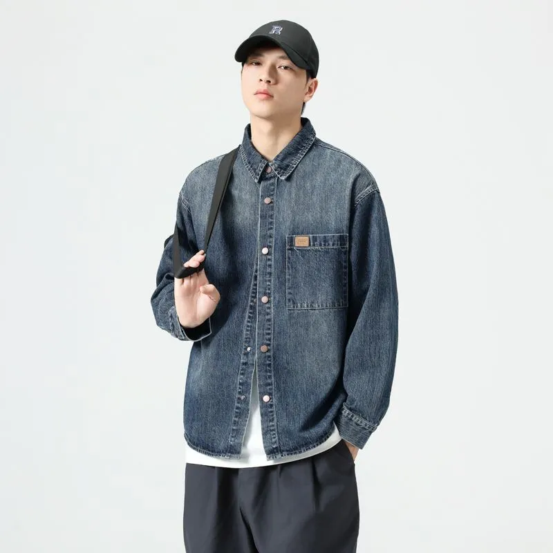 Minimalist Gradient Denim Denim Jacket for Stylish Men