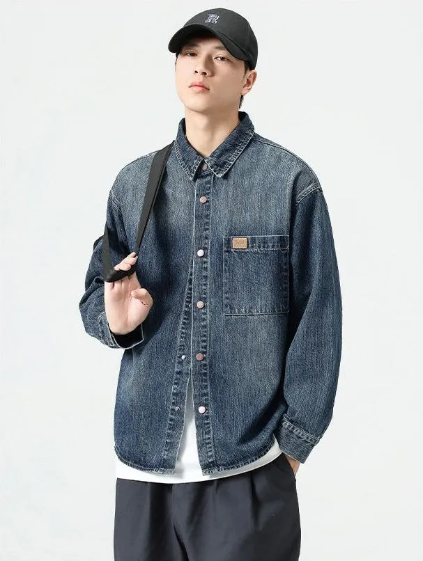 Minimalist Gradient Denim Denim Jacket for Stylish Men