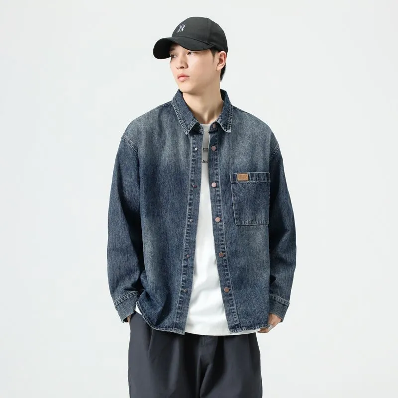 Minimalist Gradient Denim Denim Jacket for Stylish Men